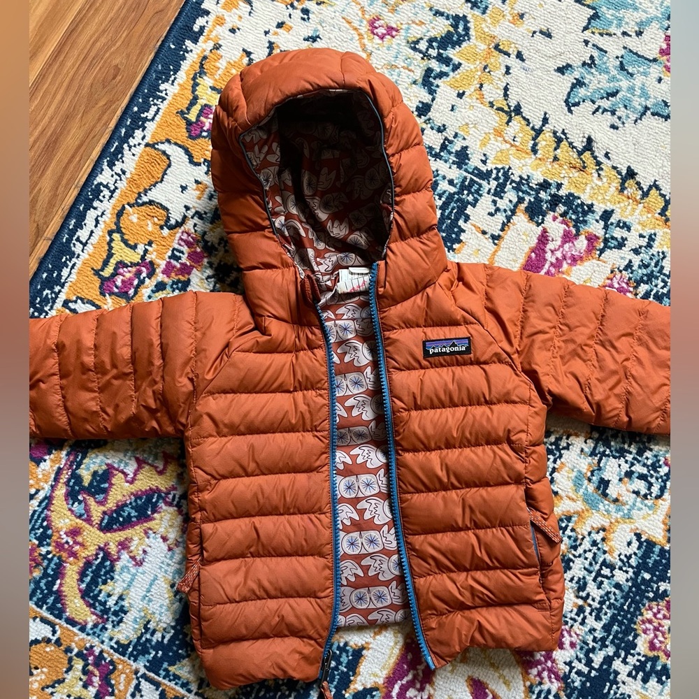Patagonia down sweater hoodie jacket- reversible!